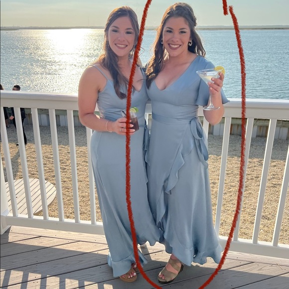 David’s Bridal Dusty Blue Dress - Picture 6 of 6